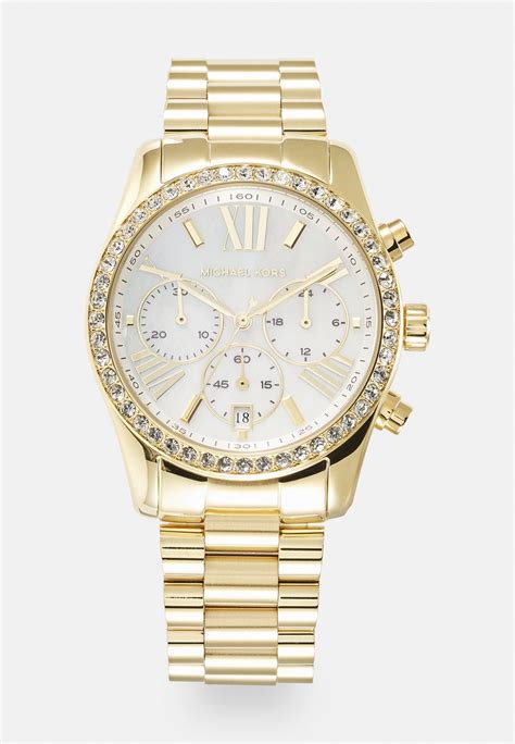 goudkleurig horloge michael kors|Lexington Gold.